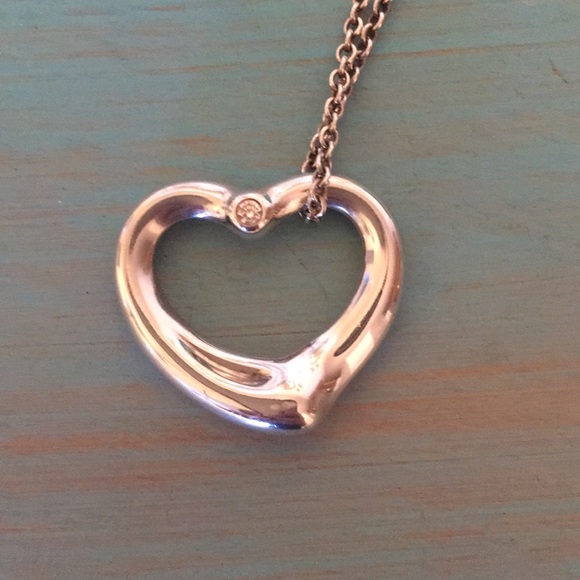 Tiffany’s silver heart necklace with diamond! - Picture 2 of 8